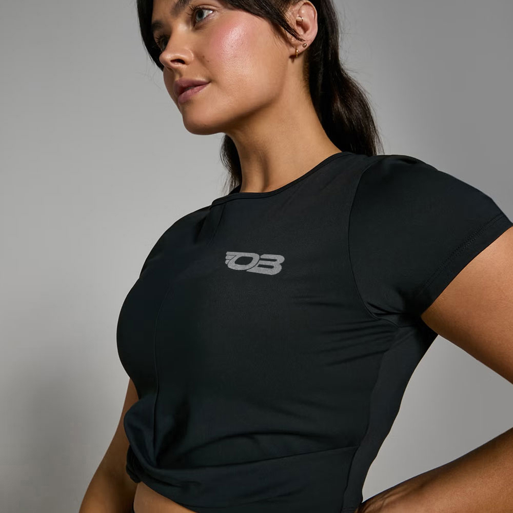 Short Sleeve Crop Top – Black