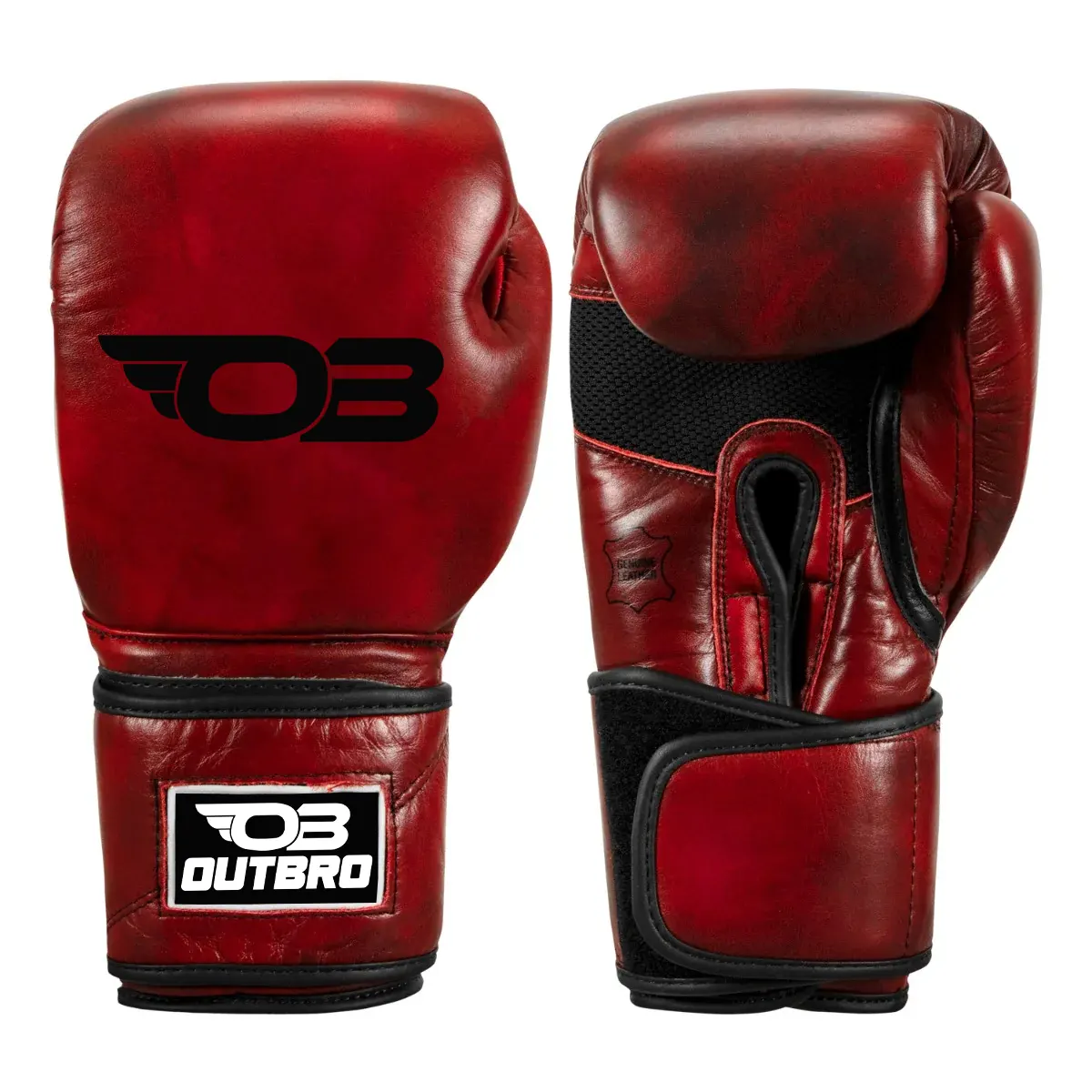 Boxing Blood Red Leather Training Boxing Gloves