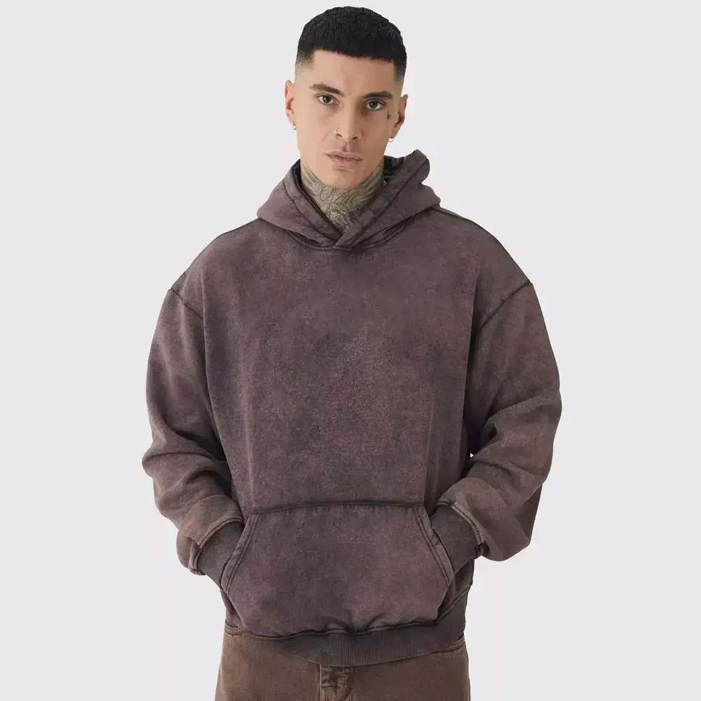 Oversized Boxy Acid Wash Hoodie